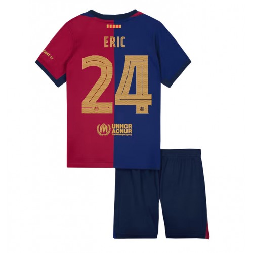 Otroški Nogometni dresi Barcelona Eric Garcia #24 Domači 2024-25 Kratek Rokav (+ Kratke hlače)